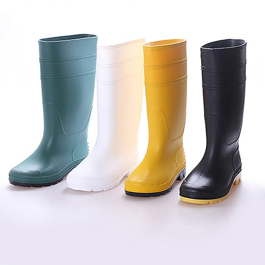 Wholesale waterproof cheap fishing wellington rain gumboots high PVC men's food industrial boots
