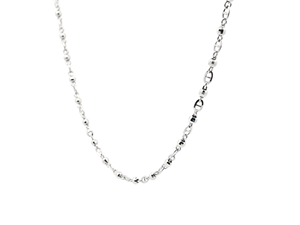 Collar de Cadena Fina con Cuentas Cortadas con Láser Radiante en Platino Pt950 Blanco, Joyería de Platino Brillante y Lujosa Unisex - Product Image 2