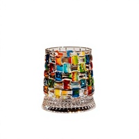 Verre à whisky rotatif de style européen, luxe léger, design minimaliste, personnalisable avec logo, usage domestique, verre en cristal à surface peinte