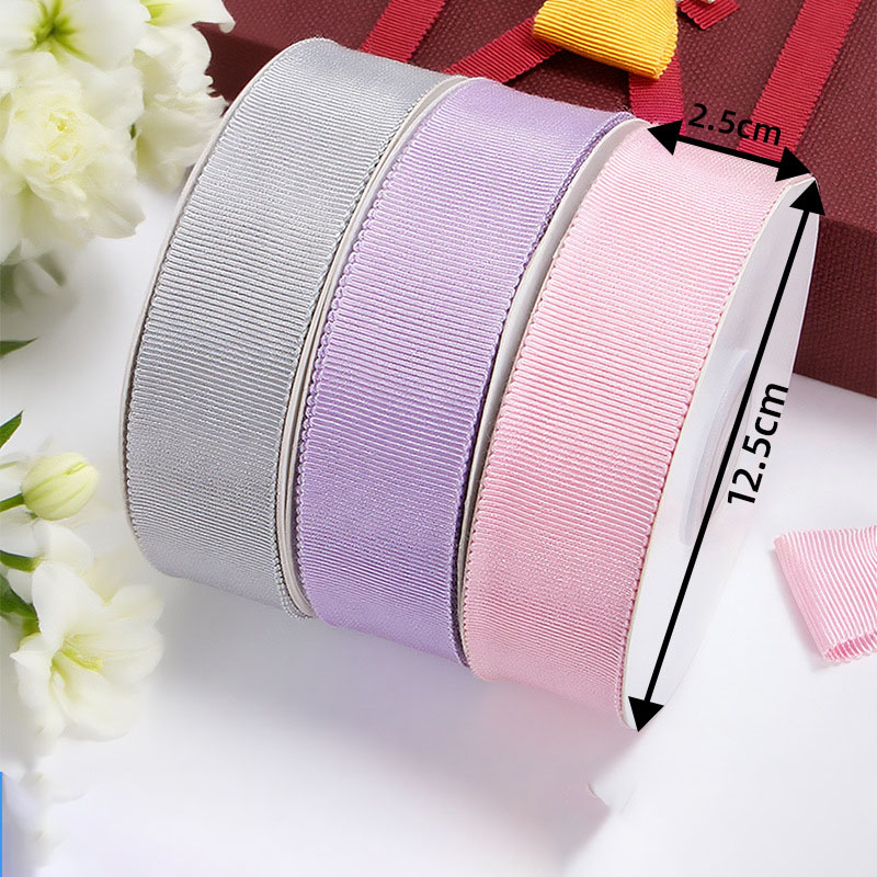 Stock 2.5cmx50Y Custom Logo UV Printed Polyester Birthday Durable Hat Band Striped Webbing Packaging Ribbon Gift DIY Bow Craft