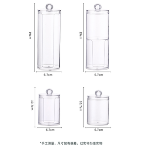 Caja de almacenamiento de bastoncillos de algodón, tarro de baño, joyería de maquillaje, contenedor vacío con tapa transparente, tarro de almacenamiento para el hogar - Product Image 5