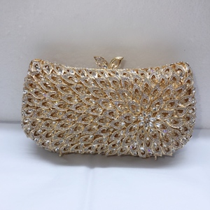 Borsa da Sera di Lusso di Alta Qualità con Cristalli Scintillanti, Forma Quadrata, Pochette da Donna in Oro e <span class=keywords><strong>Argento</strong></span> - Product Image 4