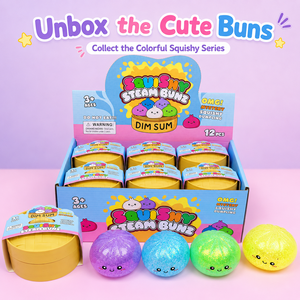 ASMR Zen Zone Jumbo Dumpling Squishy (TPR)-Satisfying Food-Themed Fidget Toy for Ages 5+ Unisex Office Desk Stress Relief - Product Image 3
