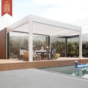 Pergola en aluminium thermolaqué de taille standard 3x3m à 6x4m pour <span class=keywords><strong>jardin</strong></span>, patio, cour arrière avec un aspect naturel et une structure robuste - Product Image 1
