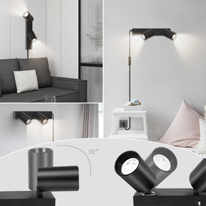 ไฟสปอตไลท์ติดเพดาน GU10 แบบขายตรง ดีไซน์ทันสมัย ปรับได้ 2 ทิศทาง ติดผนังสีดำ วัสดุเหล็ก 3CCT สำหรับห้องนั่งเล่น ห้องนอน โรงแรม - Product Image 5