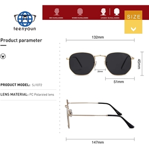 Lunettes <span class=keywords><strong>de</strong></span> soleil polarisées carrées Teenyoun 2023 Nouveauté pour hommes et femmes, verres <span class=keywords><strong>miroir</strong></span> polygonales <span class=keywords><strong>de</strong></span> haute qualité, personnalisables pour le cyclisme - Product Image 6