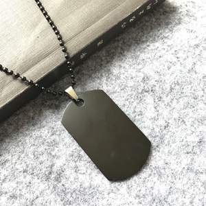 <span class=keywords><strong>Metal</strong></span> Craft China Factory Venta al por mayor <span class=keywords><strong>Metal</strong></span> inoxidable esquina redonda perro etiqueta collar con encanto Punk cuello cadena - Product Image 4