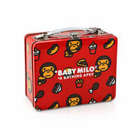 Boîte à lunch en métal personnalisée pour enfants avec poignée |   Boîte à lunch en étain personnalisée pour l'école et boîte en étain réutilisable pour cadeau