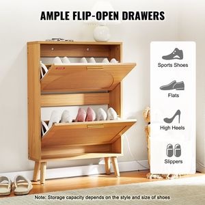 DB Wholesale Free Standing <b>Shoe</b> <b>Storage</b> Organizer Rattan 2 Flip Drawers Entryway Cabinet Durable <b>Shoe</b> <b>Storage</b> Cabinet - Product Image 4