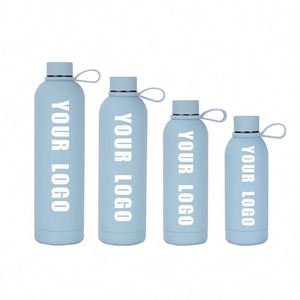 Botella de Agua Deportiva Infantil de Acero Inoxidable con Aislamiento al Vacío y Asa de Silicona, con Logotipo Personalizado - Product Image 1