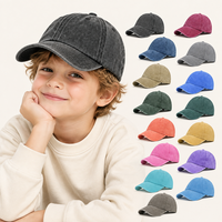 Casquette de baseball vintage en coton délavé à 6 panneaux, style snapback, pour enfants, garçons et filles, idéale pour les sports de plein air et la protection solaire