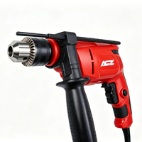 Perceuse à percussion électrique 13 mm avec moteur à balais, couple max. 220 Nm, vitesse unique, fonction avant/arrière, pour usage industriel et métallique