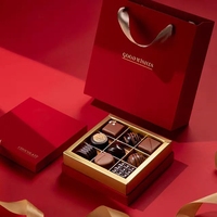 Boîte vide personnalisée à truffes en chocolat de qualité alimentaire 9 séparateurs Boîte de papier d'emballage de chocolat avec couvercle