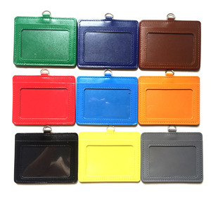 Porte-badge multi-emplacements en similicuir PU avec fermeture à clip pour badges de travail, badges de marque, cartes de bus - Product Image 1