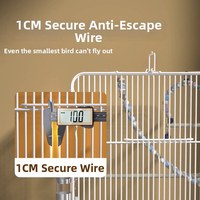 Cage à oiseaux portable en métal pour perroquets et perruches avec plateau amovible, gamelle et perchoir – Utilisation extérieure/voiture
