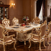 Meuble de rangement doré, Table à manger de luxe, Ensemble de table à manger, Meubles de salon, Meubles de luxe pour la maison, Ensemble de salon