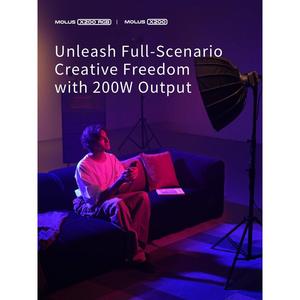 Luz LED Bicolor ZHIYUN MOLUS X200 RGB X200 de 200W, Alta Luminosidad, Temperatura de Color Ajustable, Control por Aplicación para Vlogging y Filmación - Product Image 3