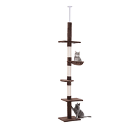 Arbre à chat de plafond à plancher écologique de haute qualité pour l'intérieur avec hamac en peluche pour chat