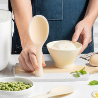 Cuillère à riz en silicone résistante aux hautes températures et écologique, spatule antiadhésive avec manche, ensemble compatible lave-vaisselle pour la maison