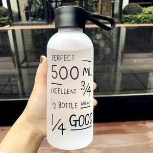 Botella de Agua de Plástico Reutilizable Estilo Instagram, Segura para Alimentos, para Hombres, Mujeres y Estudiantes, Portátil, de Gran Capacidad, con Tapa Anticaídas y Pajita - Product Image 3