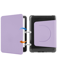 Étui personnalisé en acrylique transparent avec support magnétique rotatif pour Kindle Paperwhite 12e génération 2024 7 pouces, couverture en cuir PU pour liseuse électronique