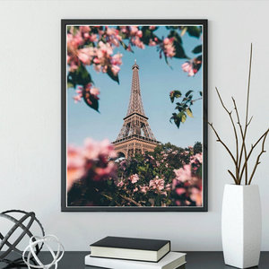DIY 30*40cm Menara Eiffel dekorasi rumah Kit lukisan berlian bulat Penuh kualitas tinggi akrilik Modern arsitektur lukisan Berlian