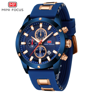 MINI FOCUS Vente directe d'usine Nouveauté Prêt à l'emploi Logo personnalisé Chronographe Prix bas Montre à quartz pour hommes Bracelet en silicone MF0089G - Product Image 5