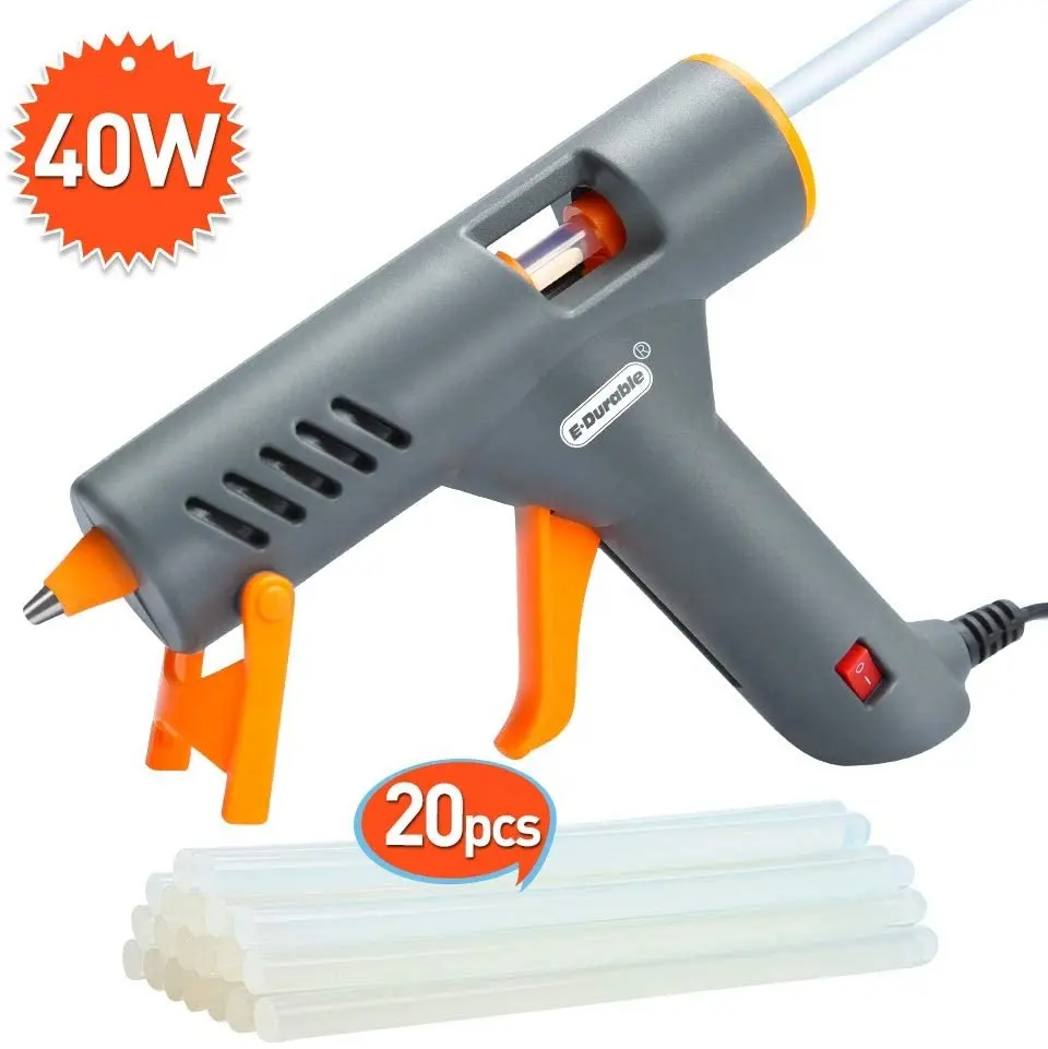 ED-400508 40W Hot Melt Glue Gun Với 20 Pcs Keo Sticks (7 Mm * 150 Mm), nhiệt Nhanh Chóng Up Mini Súng Keo Nóng Cho Diy, Nhà Sửa Chữa