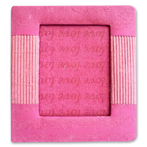 Marco de Fotos Decorativo de Pared para Hogar u Oficina, Hecho a Mano con Papel Reciclado, Diseño Batik con Estampado de Amor, Color Marrón, 10x8 Pulgadas, Moderno, con Logotipo Personalizado - Product Image 1