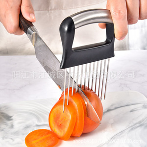 Stainless Steel Onion Pick Meat Tenderizer With Protective Handle For Vegetables And Meat Slicing - Product Image 3