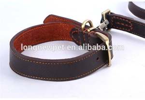 Conjunto de <span class=keywords><strong>collar</strong></span> para mascotas de tacto suave de cuero auténtico ajustable <span class=keywords><strong>Collar</strong></span> y correa para perro con hebilla - Product Image 6