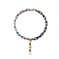 Collier chaîne à maillons carrés en acier inoxydable avec motif floral tendance Craft Wolf, accessoires unisexes