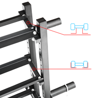 Support de rangement robuste en acier Dingfeng pour haltères, kettlebells et plaques de poids pour la maison et la salle de sport