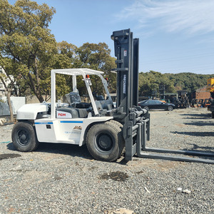 Chariot élévateur à palettes motorisé TCM FD100 d'occasion, moteur diesel Cummins, 2018, japonais, 4x4, tout-terrain, capacité de 10 tonnes - Product Image 4