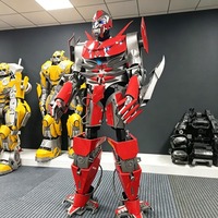 Costume d'armure mecha rouge et noir unisexe pour adulte avec yeux LED pour spectacles sur scène et accessoires Comic Con