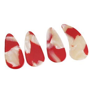 Ensemble professionnel d'ongles en plastique pour guzheng, design marbré rouge et blanc, pour enfants et débutants - Product Image 2