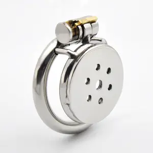 40mm 45mm 50mm Ring Stainless Steel Men's Flat Chastity Lock Anti-Escape Chastity Cage Adult Sex Product