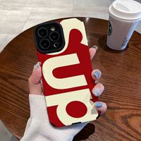 Coque de téléphone compatible avec le nouveau iPhone 16 Pro Max et l'iPhone 11, style Instagram, avec des motifs de lettres de dessins animés, protection intégrale en TPU