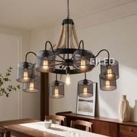 Luminaire suspendu en corde de chanvre, lustre moderne nordique pour salon, chambre, café, restaurant, modèle RP0196