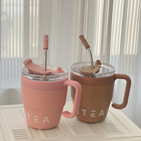Tasse 16oz en gros tasses à café isolées en acier inoxydable 18/8 à double paroi avec paille