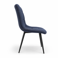 Chaise de salle à manger moderne en mousse haute densité avec structure métallique épaisse et revêtement en lin pour la maison, le bureau et les appartements