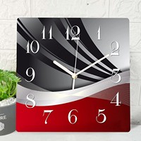 Jam Dinding Minimalis Persegi Jam Dinding Abstrak Tanpa Suara Jam Dekoratif Ruang Tamu & Dapur Jam Dinding yang Dipasang di Dinding