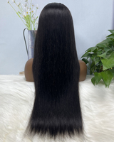 Perruque Lace Transparente 13x6 Cheveux Humains Vierges Remy Birmans Lisses, Nœuds Blanchis, 10"-36", Couleur Naturelle, Perruque Femme 13*6