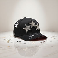 Casquettes de baseball sportives de luxe en gros à 5 panneaux personnalisées avec cadre en A, en daim, ornées de strass, avec carte NFC pour hommes