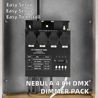 NEBULA 4 canaux DMX, variateur manuel, prise de commande, pack de prises, fer, garantie 1 an, charge maximale 3000W