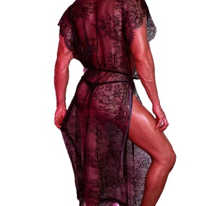 Lingerie <span class=keywords><strong>sexy</strong></span> pour hommes, pyjamas pour hommes, chemise de nuit passionnée et séduisante, dentelle ajourée transparente, vêtements de nuit pour hommes gays, polyester - Product Image 5