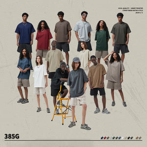 Camiseta de Verano AR006, Producto Nuevo, 385G, Peso Pesado, Color Sólido Popular, Camiseta Holgada de Manga Corta para Hombre - Product Image 3