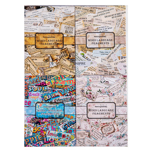 100 pegatinas por paquete, <span class=keywords><strong>serie</strong></span> de fragmentos de palabras, pegatinas en inglés Retro de gran tamaño para álbum de recortes y decoración - Product Image 5