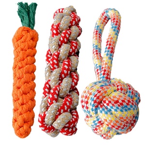 Juguete para Perro, Pelota de Cuerda de Algodón Anudada, Juguete Masticable de Grado Alimenticio para Cachorros, Labrador/Border Collie/Golden Retriever, Juego de Tira y Afloja - Product Image 5