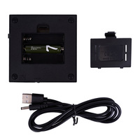 Base de lampe carrée LED 3D USB en plastique noir et argent, écologique, multicolore, pour artisanat en cristal